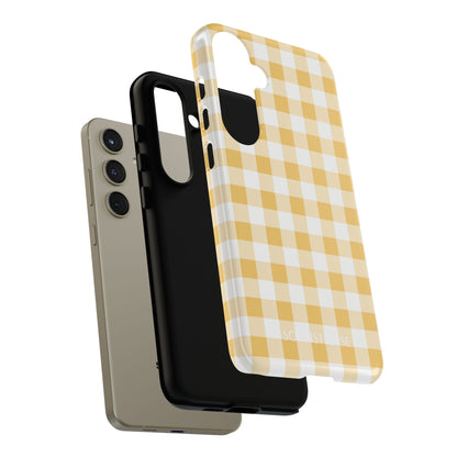 Gingham in Yellow - Protective Phone Case for Samsung Galaxy