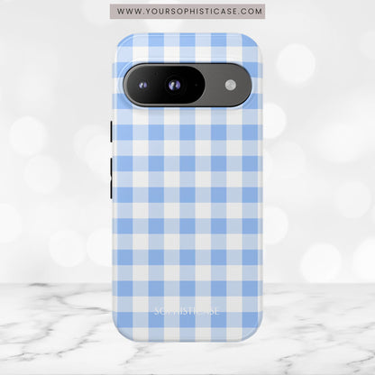 Gingham in Blue - iPhone Case, Samsung Galaxy Case, Google Pixel Case