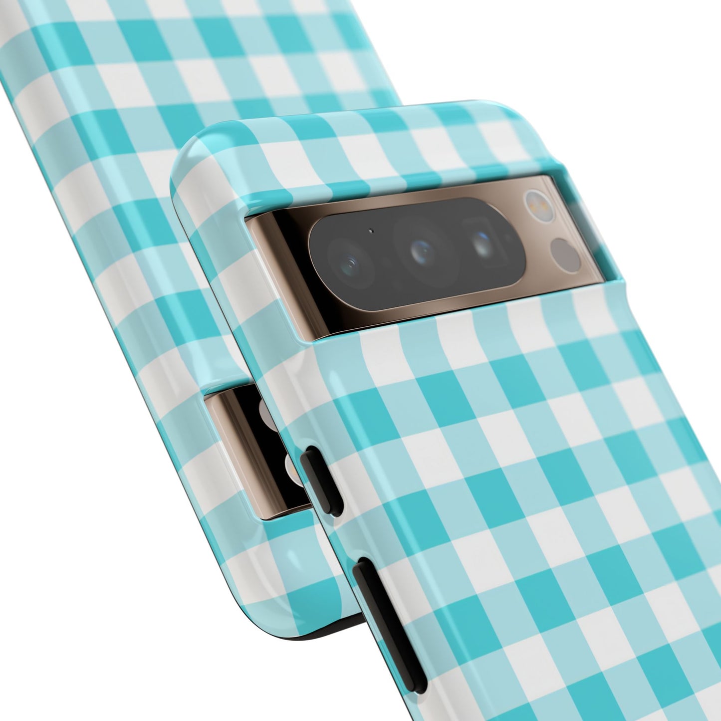 Gingham in Aqua - Tough Phone Case