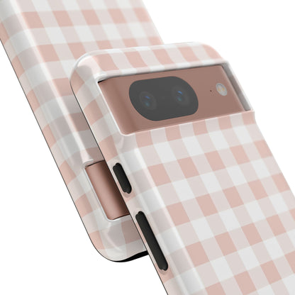 Gingham in Neutral Beige - Tough Phone Case