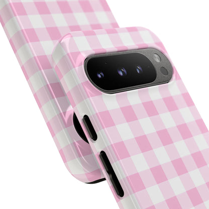 Gingham in Pink - Protective Phone Case for Google Pixel