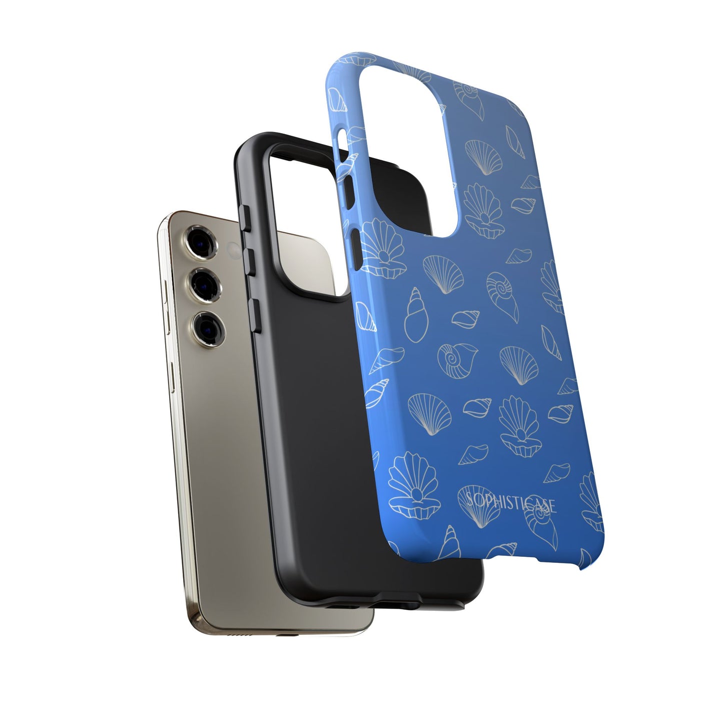 Seashell Society in Ocean Blue - iPhone Case, Samsung Galaxy Case, Google Pixel Case