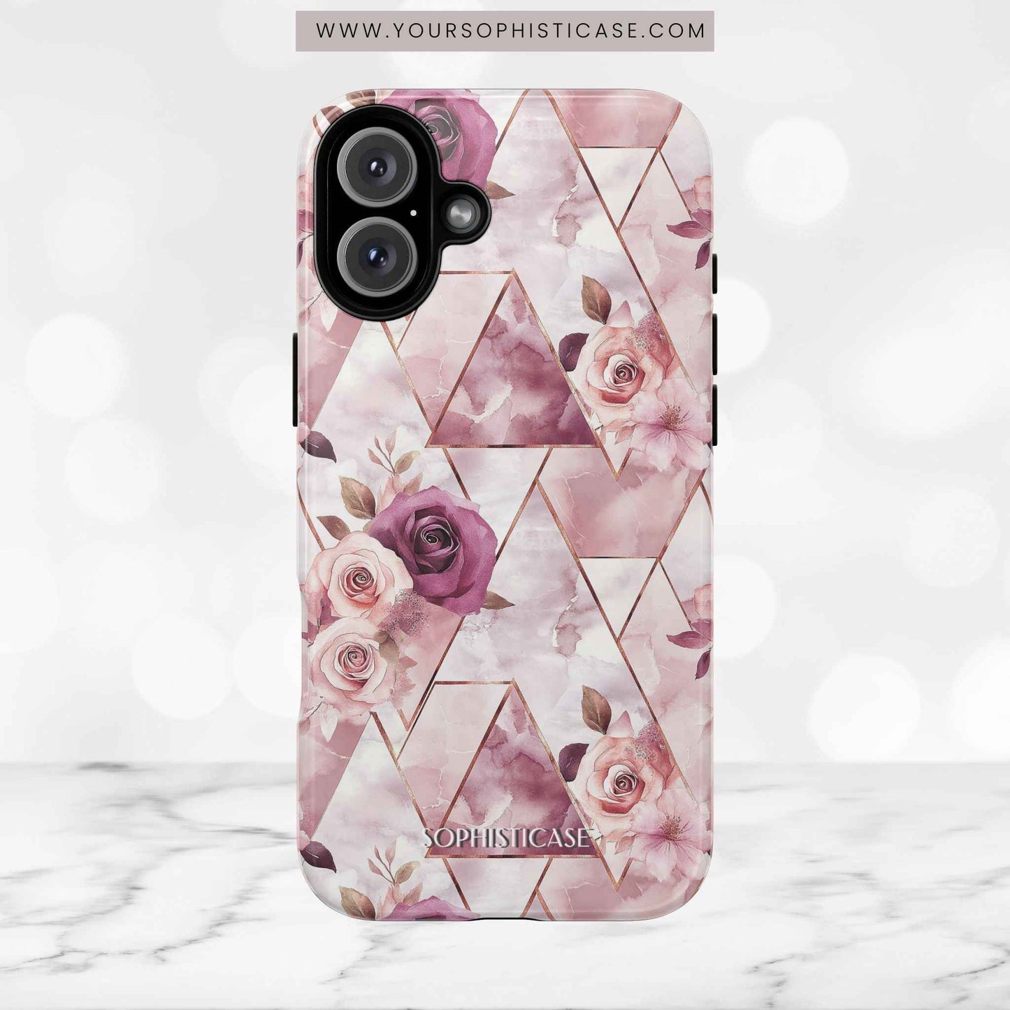 Royal Floral in Plum Chevron - Tough Phone Case