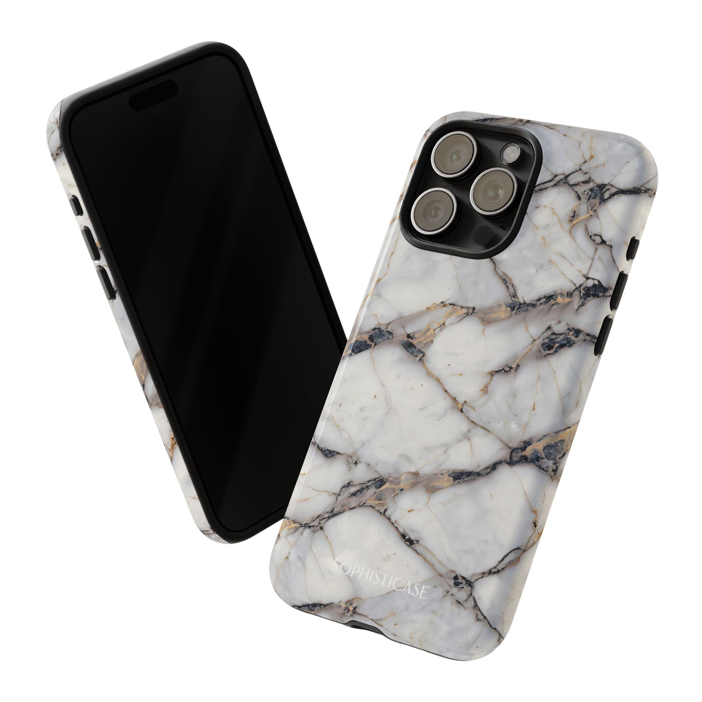 Marble Opulence in Cracked Beige - iPhone Case, Samsung Galaxy Case, Google Pixel Case