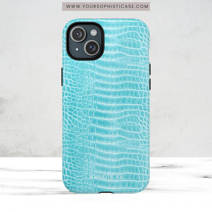 Luxe Leather in Aqua - Magsafe Case