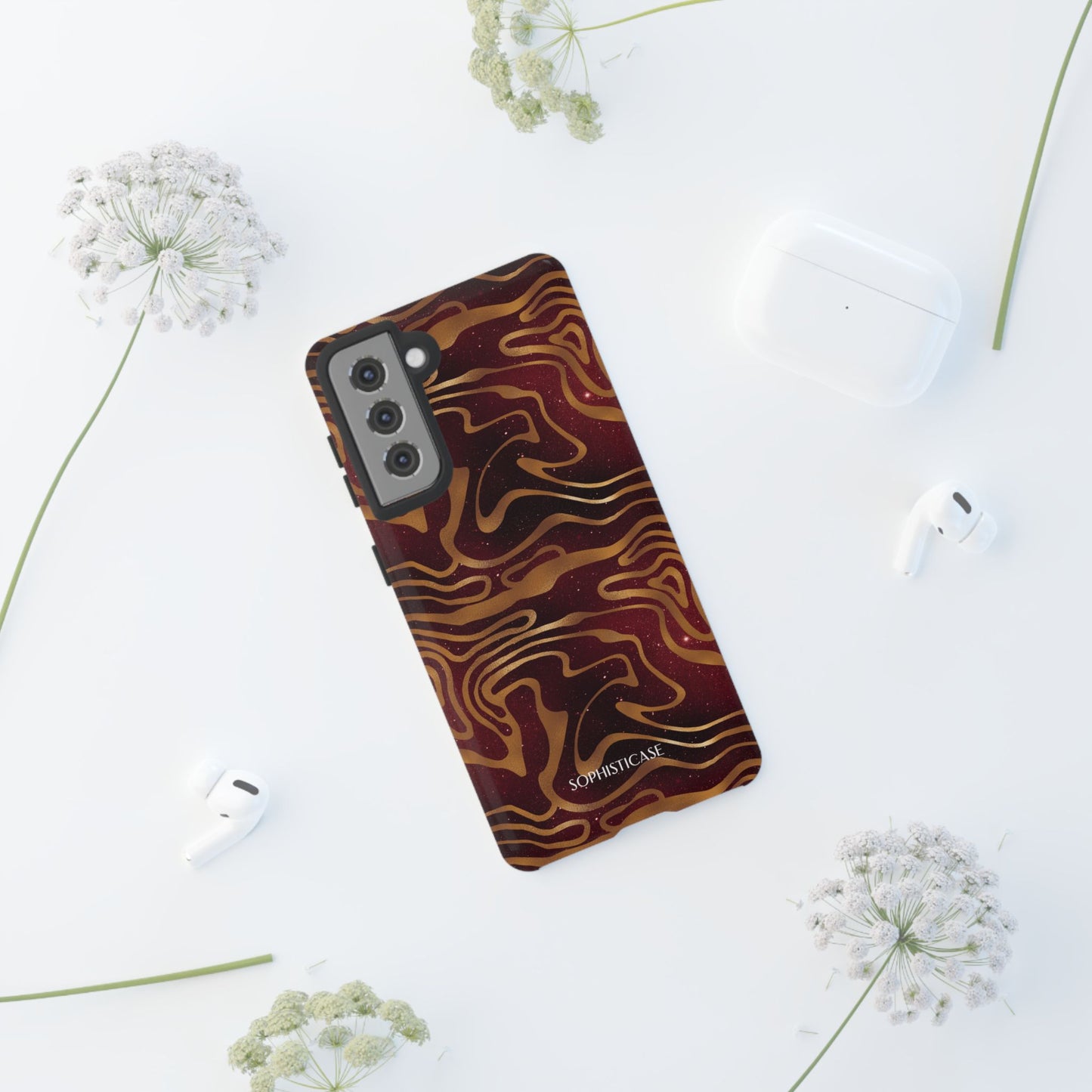 Cosmic Gold in Red - iPhone Case, Samsung Galaxy Case, Google Pixel Case