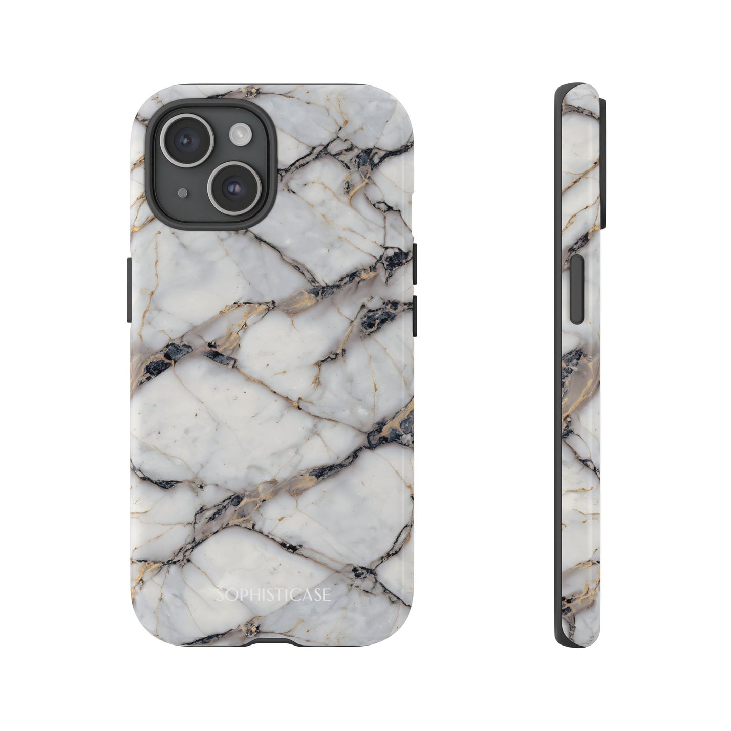 Marble Opulence in Cracked Beige - iPhone Case, Samsung Galaxy Case, Google Pixel Case