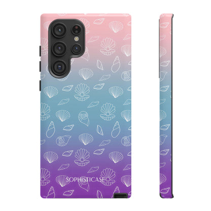 Seashell Society in Pink Blue & Purple Sunset - iPhone Case, Samsung Galaxy Case, Google Pixel Case