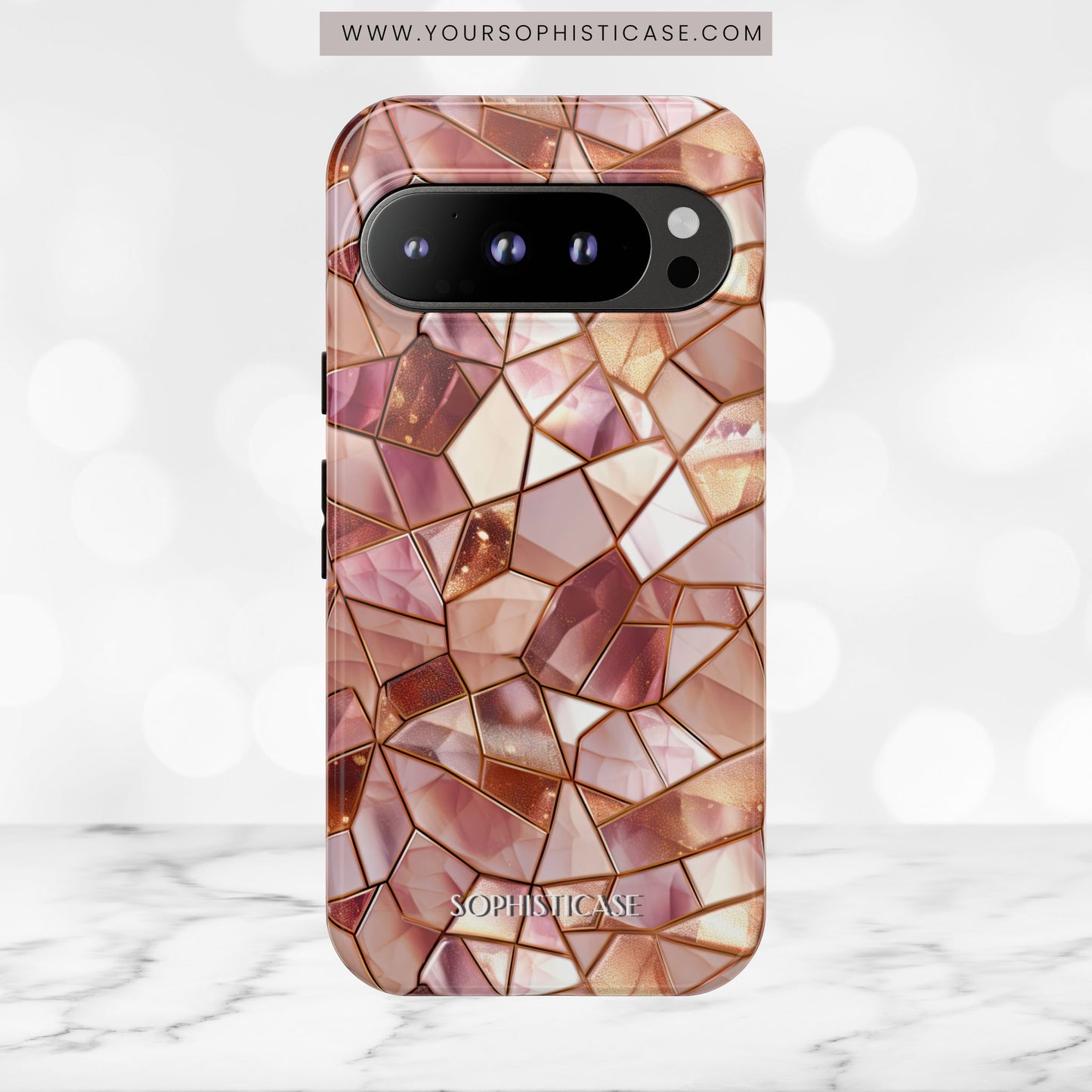 Rose' Runway in Champagne Mosaic - Tough Phone Case
