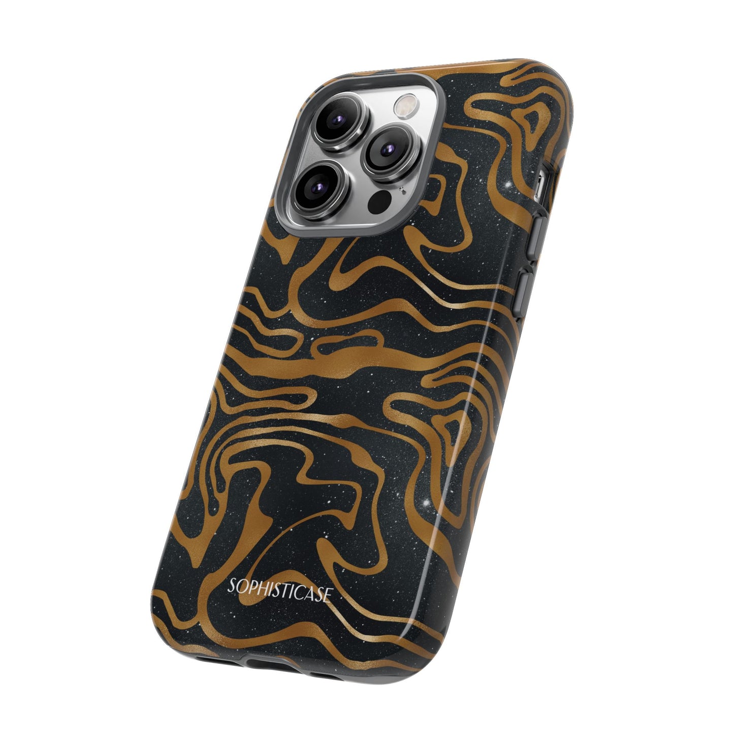 Cosmic Gold in Black - iPhone Case, Samsung Galaxy Case, Google Pixel Case