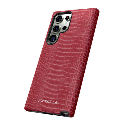 Luxe Leather in Cherry Red - iPhone Case, Samsung Galaxy Case, Google Pixel Case