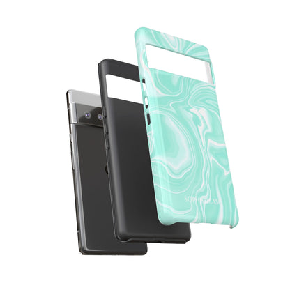 Liquid Dreams in Green - Drop Proof Phone Case for Google Pixel