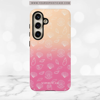 Seashell Society in Sandy Pink Sunset - iPhone Case, Samsung Galaxy Case, Google Pixel Case