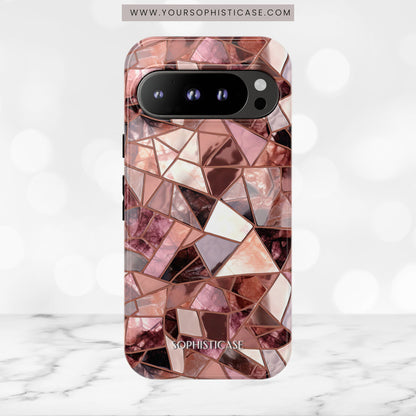 Rose' Runway in Merlot Mosaic - Tough Phone Case