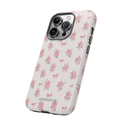 The Sweetest Thing in Coquette Roses and Bows - iPhone Case, Samsung Galaxy Case, Google Pixel Case