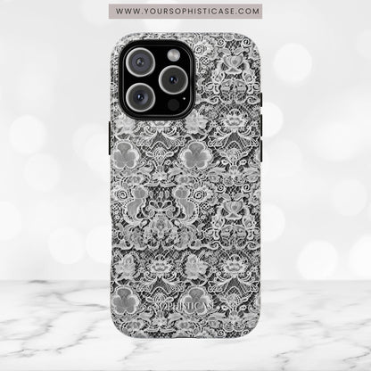 Luxe Lace in Black - Tough Phone Case