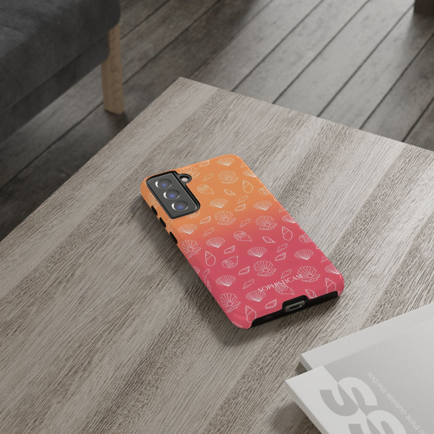 Seashell Society in Sunset Orange - iPhone Case, Samsung Galaxy Case, Google Pixel Case