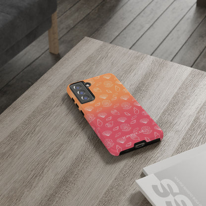 Seashell Society in Sunset Orange - iPhone Case, Samsung Galaxy Case, Google Pixel Case