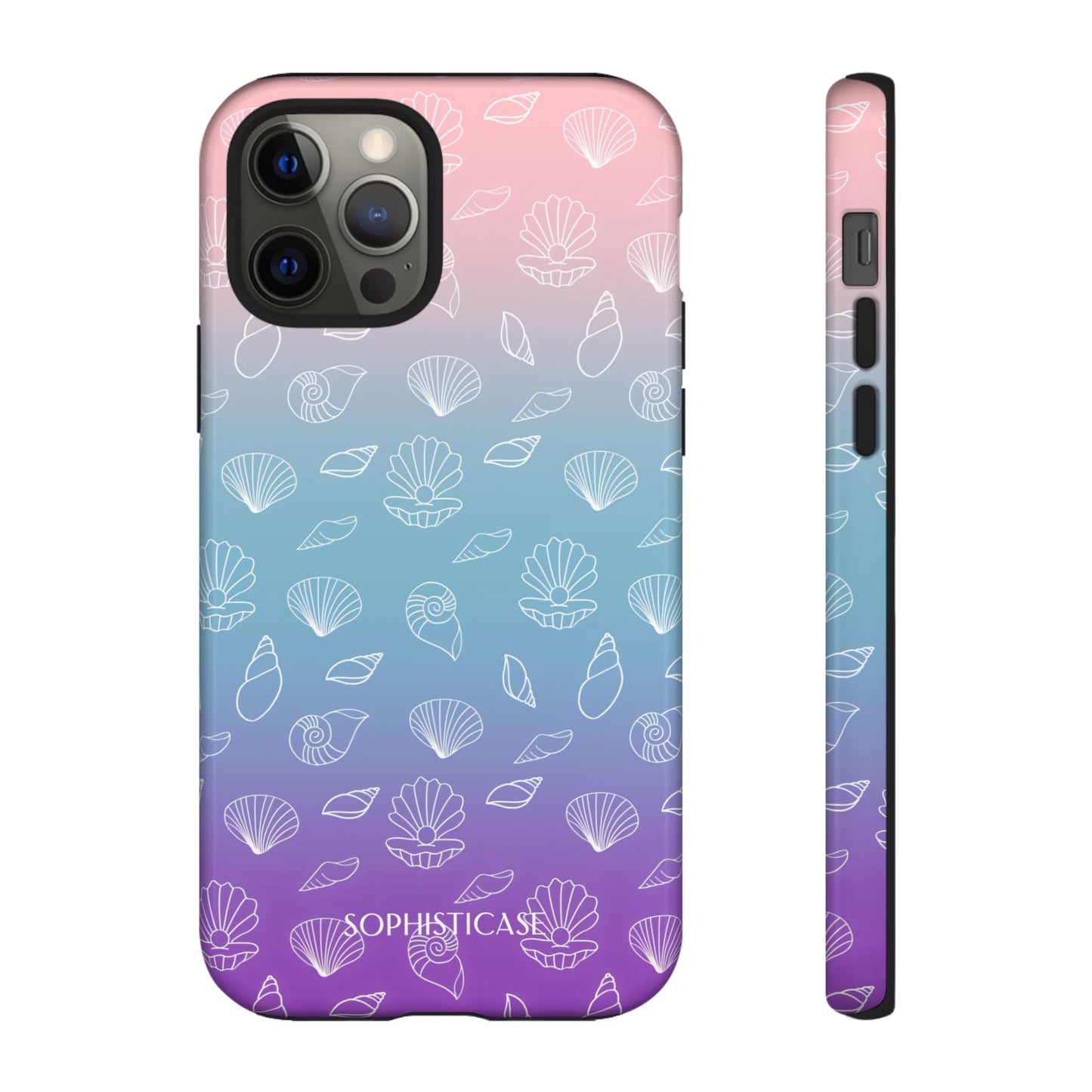 Seashell Society in Pink Blue & Purple Sunset - iPhone Case, Samsung Galaxy Case, Google Pixel Case