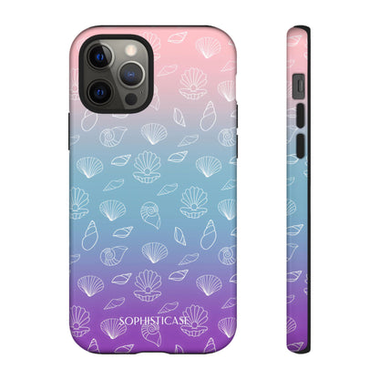Seashell Society in Pink Blue & Purple Sunset - iPhone Case, Samsung Galaxy Case, Google Pixel Case