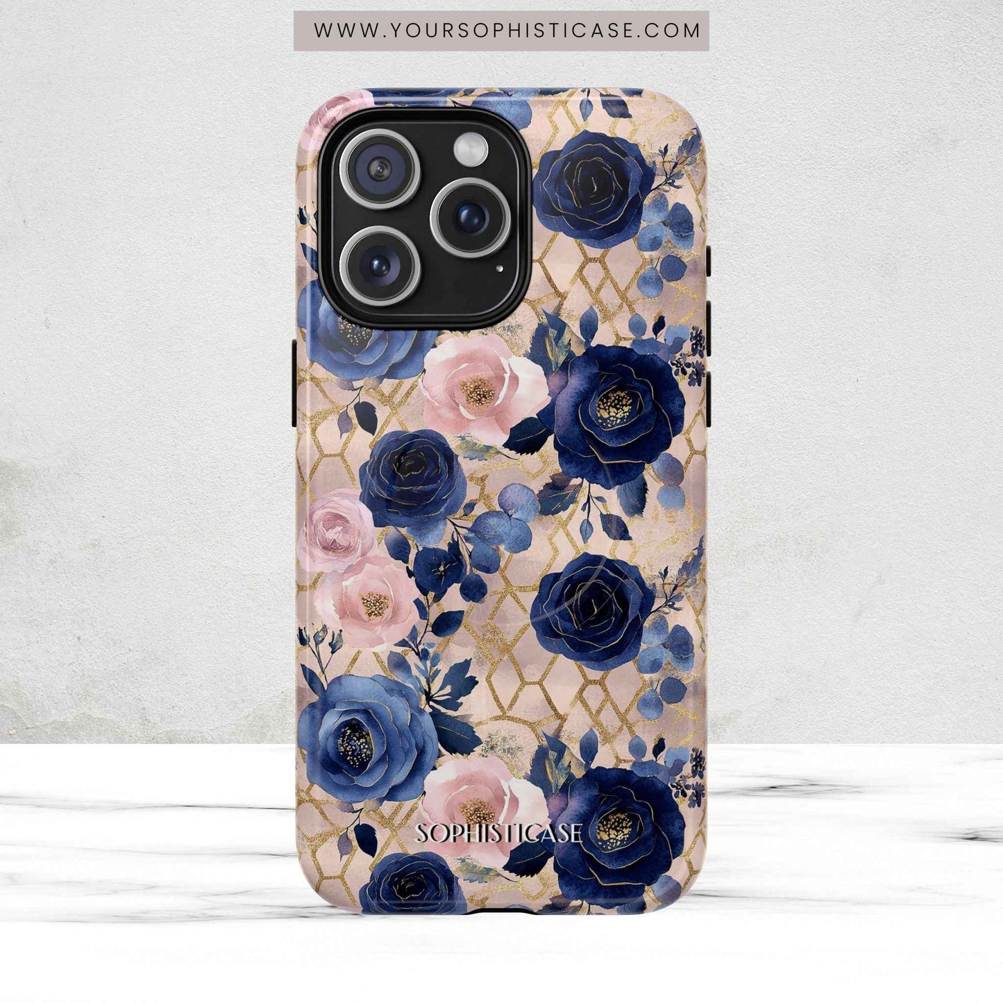Royal Floral in Navy Blush - iPhone Magsafe Case