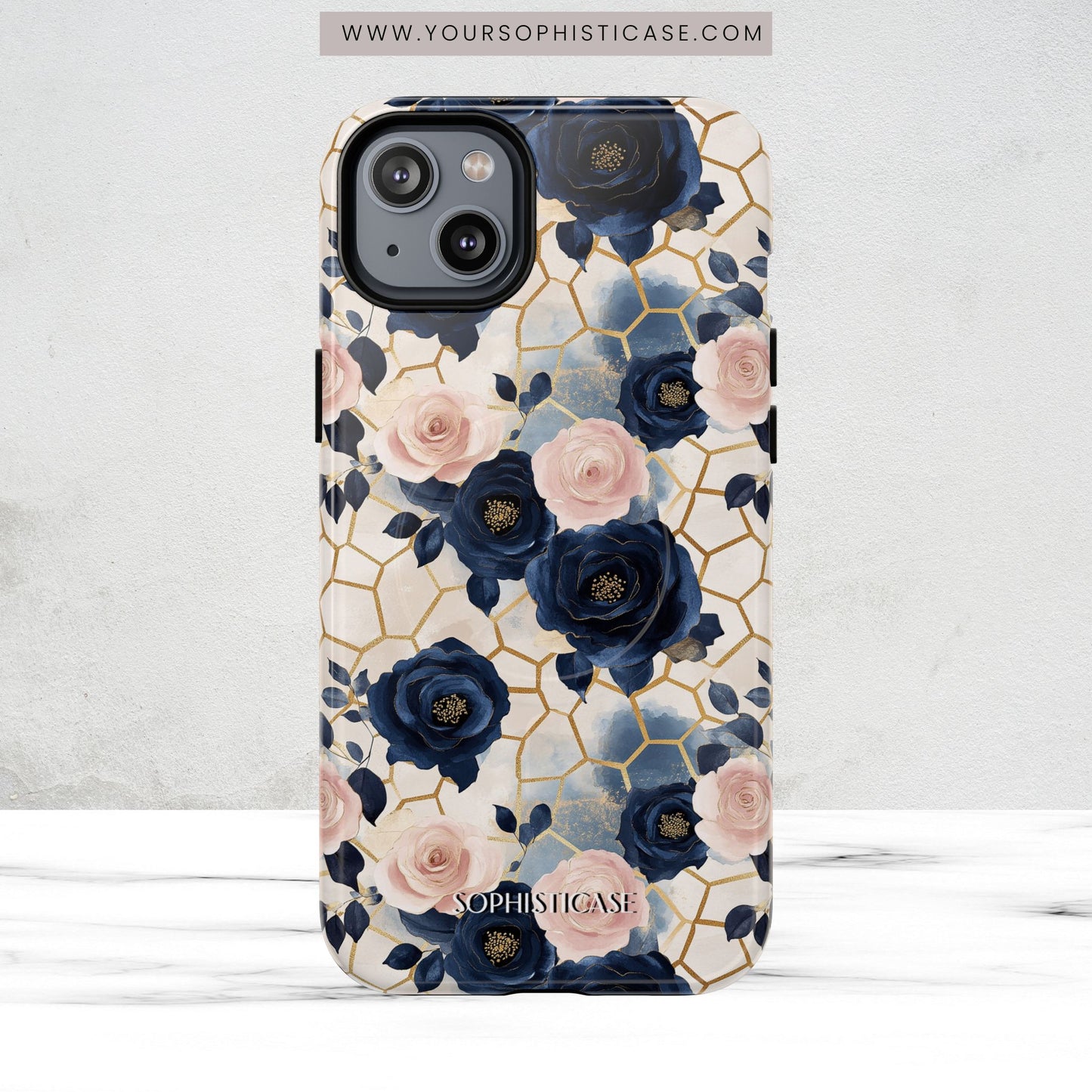 Royal Floral in Navy Hive - iPhone Magsafe Case