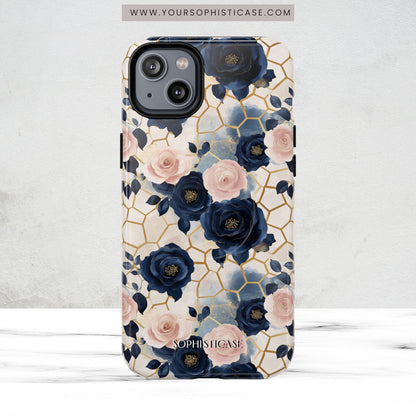Royal Floral in Navy Hive - iPhone Magsafe Case