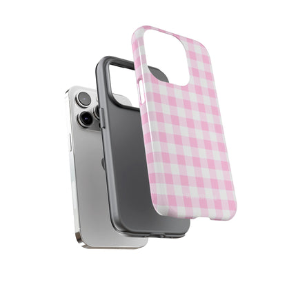 Gingham in Pink - iPhone Case, Samsung Galaxy Case, Google Pixel Case