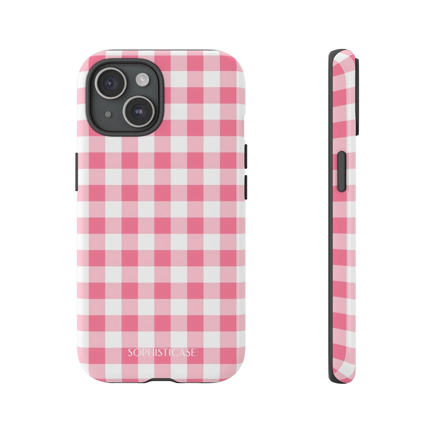 Gingham in Salmon - Tough Phone Case