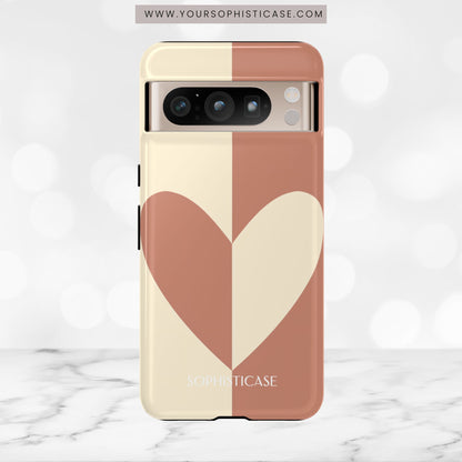 Be Mine in Brown and Cream - iPhone Case, Samsung Galaxy Case, Google Pixel Case
