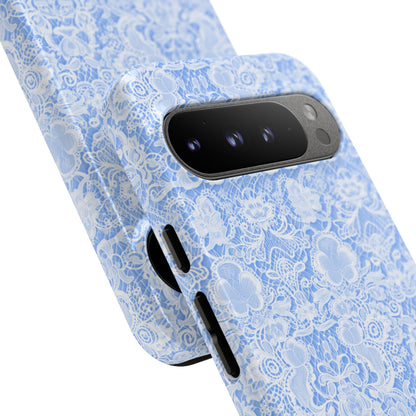 Luxe Lace in Blue - Tough Phone Case