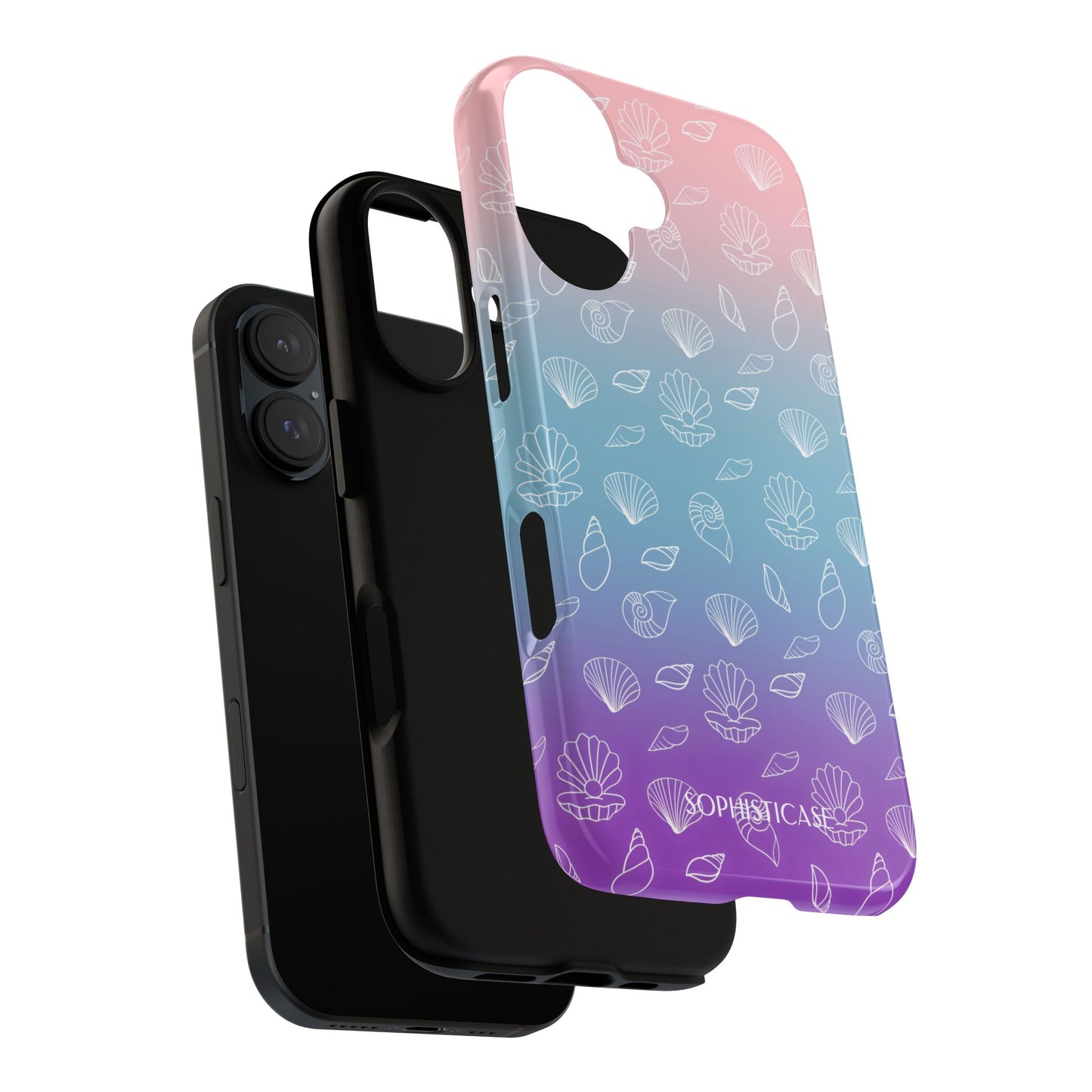 Seashell Society in Pink Blue & Purple Sunset - iPhone Case