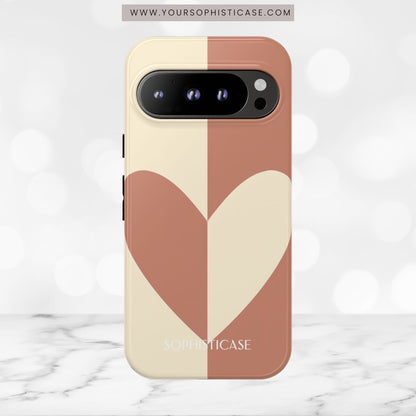 Be Mine in Brown and Cream - iPhone Case, Samsung Galaxy Case, Google Pixel Case