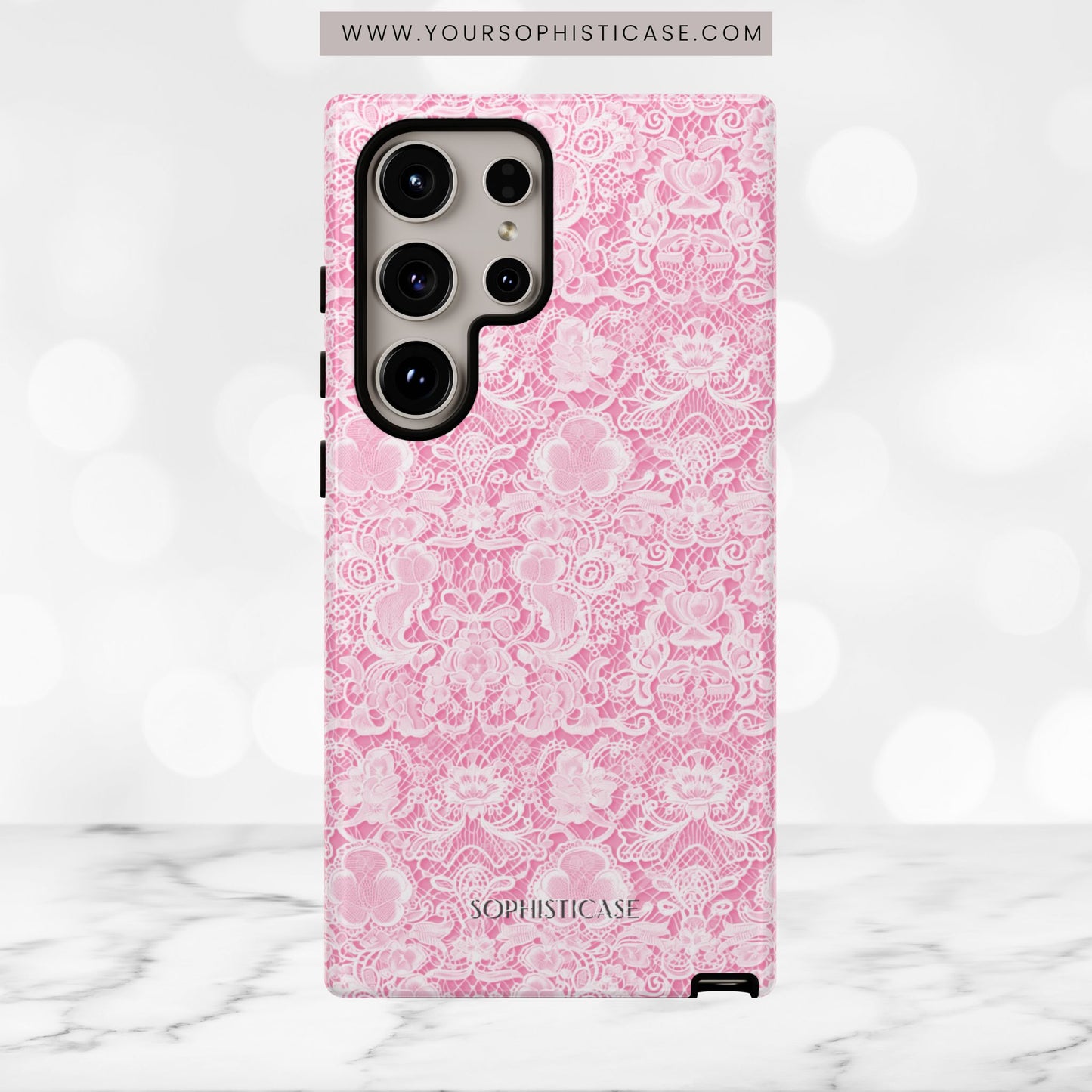 Luxe Lace in Pink - iPhone Case, Samsung Galaxy Case, Google Pixel Case