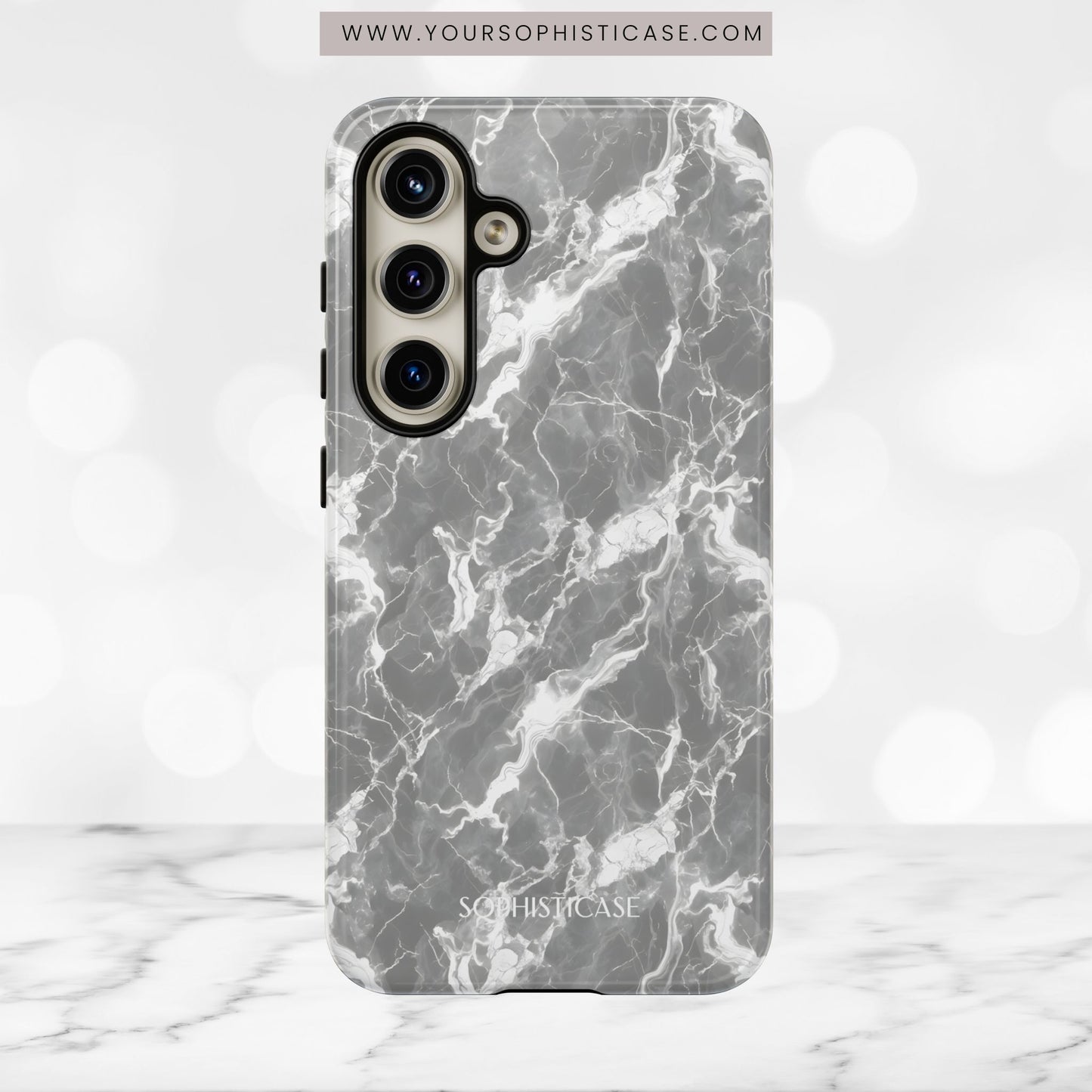Marble Crush in Charcoal Grey - iPhone Case, Samsung Galaxy Case, Google Pixel Case