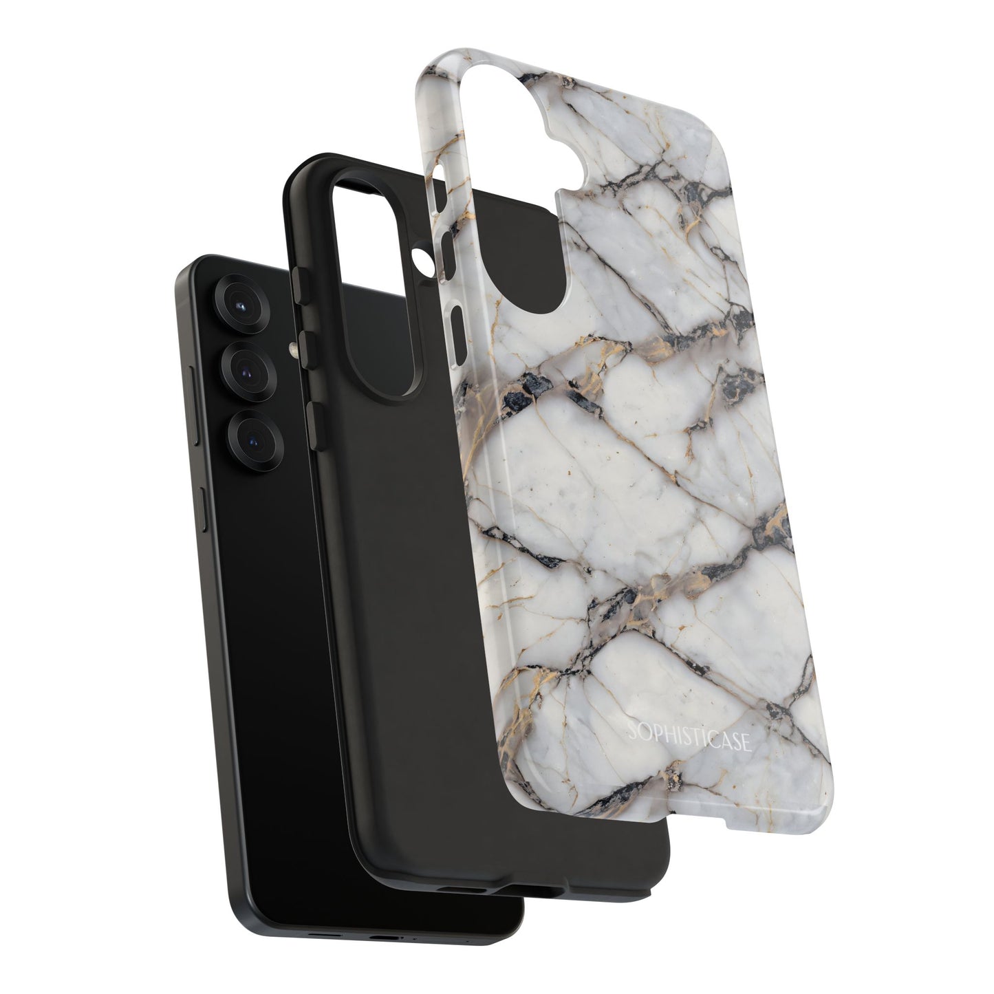 Marble Opulence in Cracked Beige - iPhone Case, Samsung Galaxy Case, Google Pixel Case