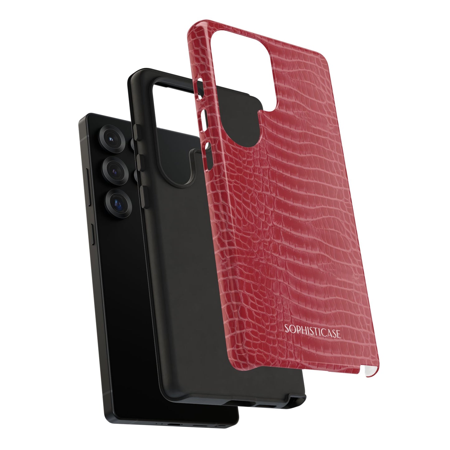 Luxe Leather in Cherry Red - iPhone Case, Samsung Galaxy Case, Google Pixel Case