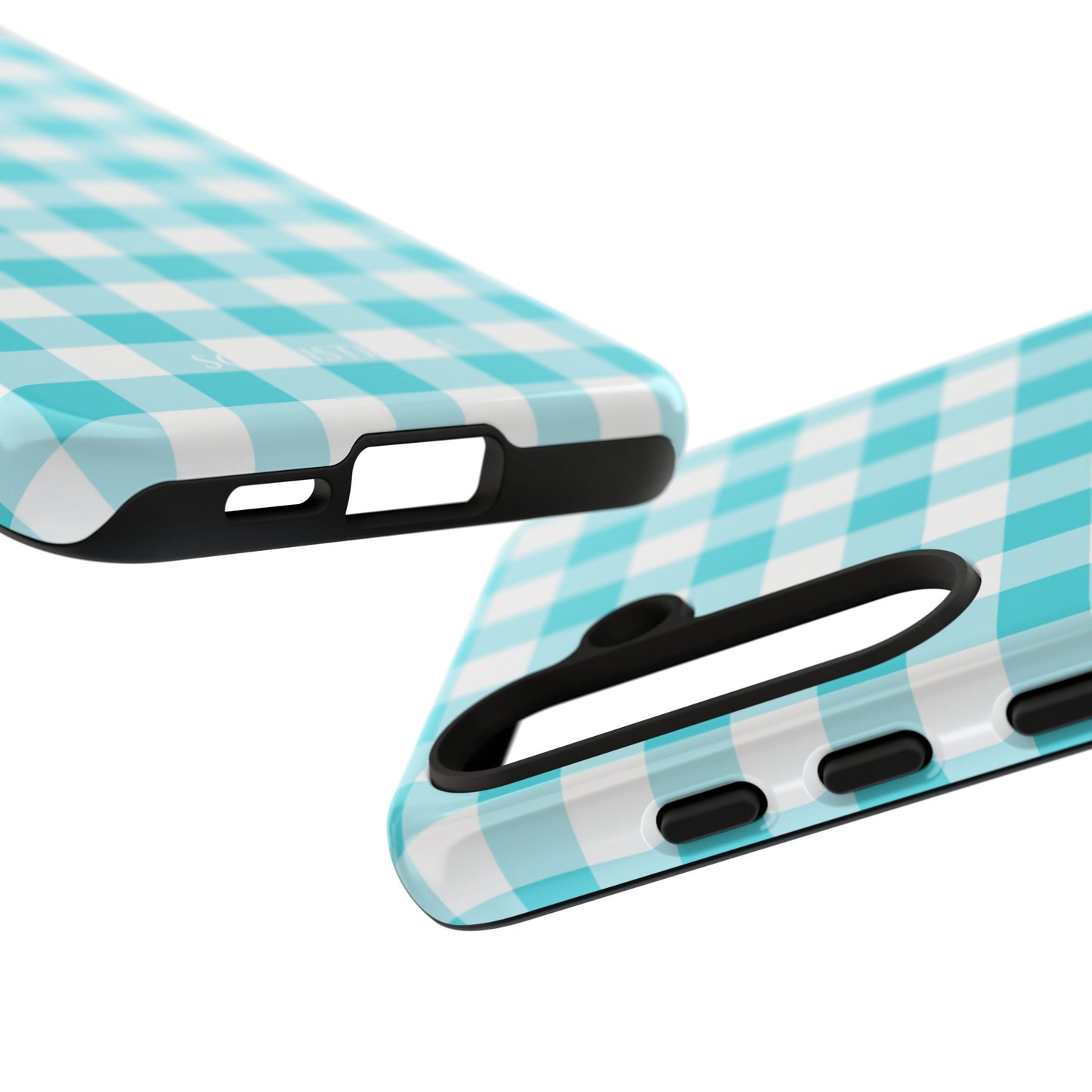 Gingham in Aqua - iPhone Case, Samsung Galaxy Case, Google Pixel Case