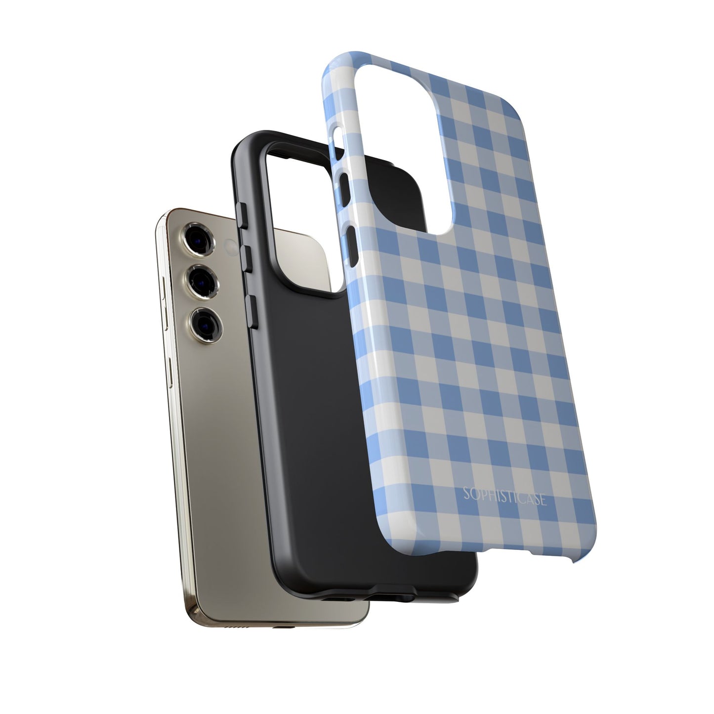 Gingham in Blue - Tough Phone Case