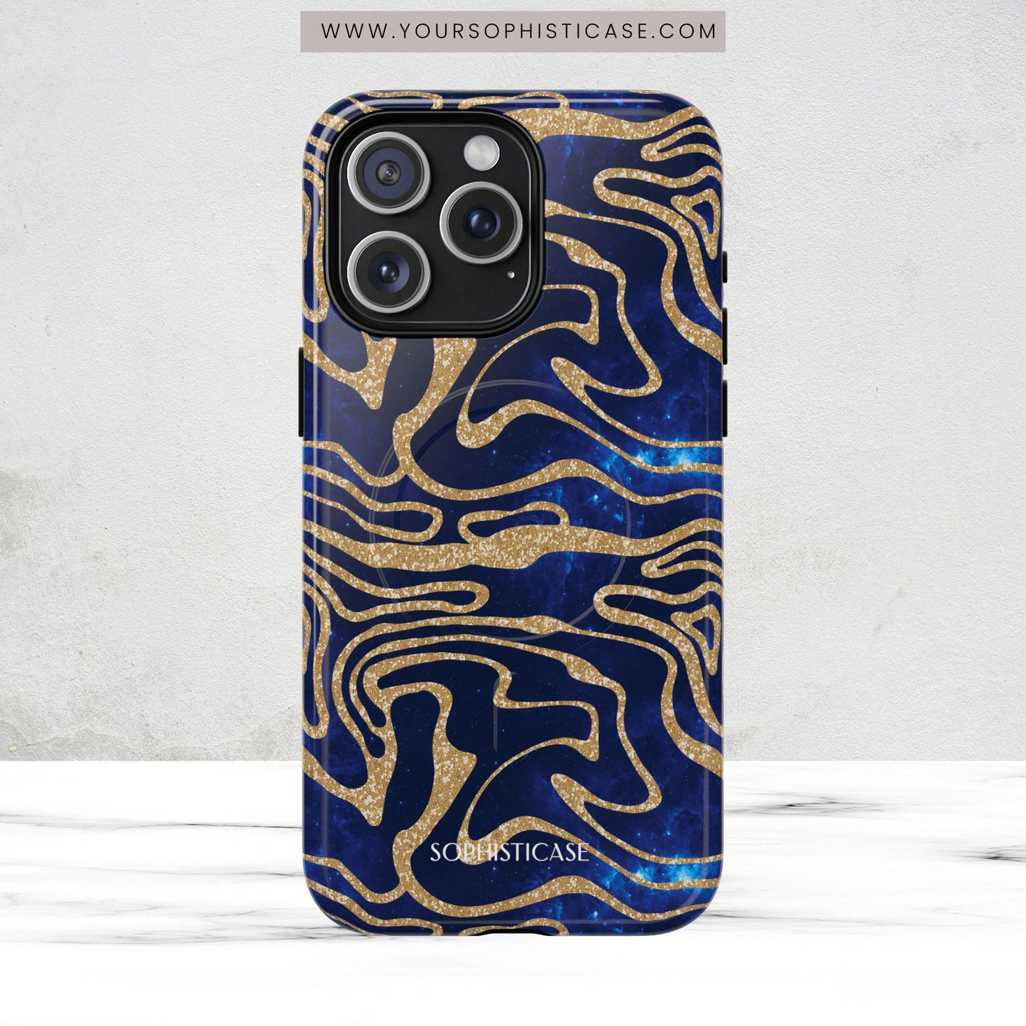 Cosmic Gold in Blue - iPhone Magsafe Case