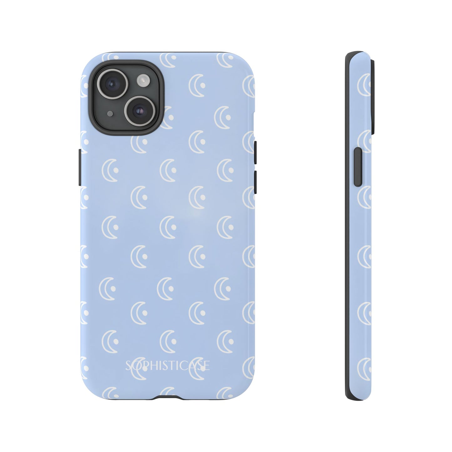 Moon Phase in Baby Blue - Tough Phone Case for iPhone