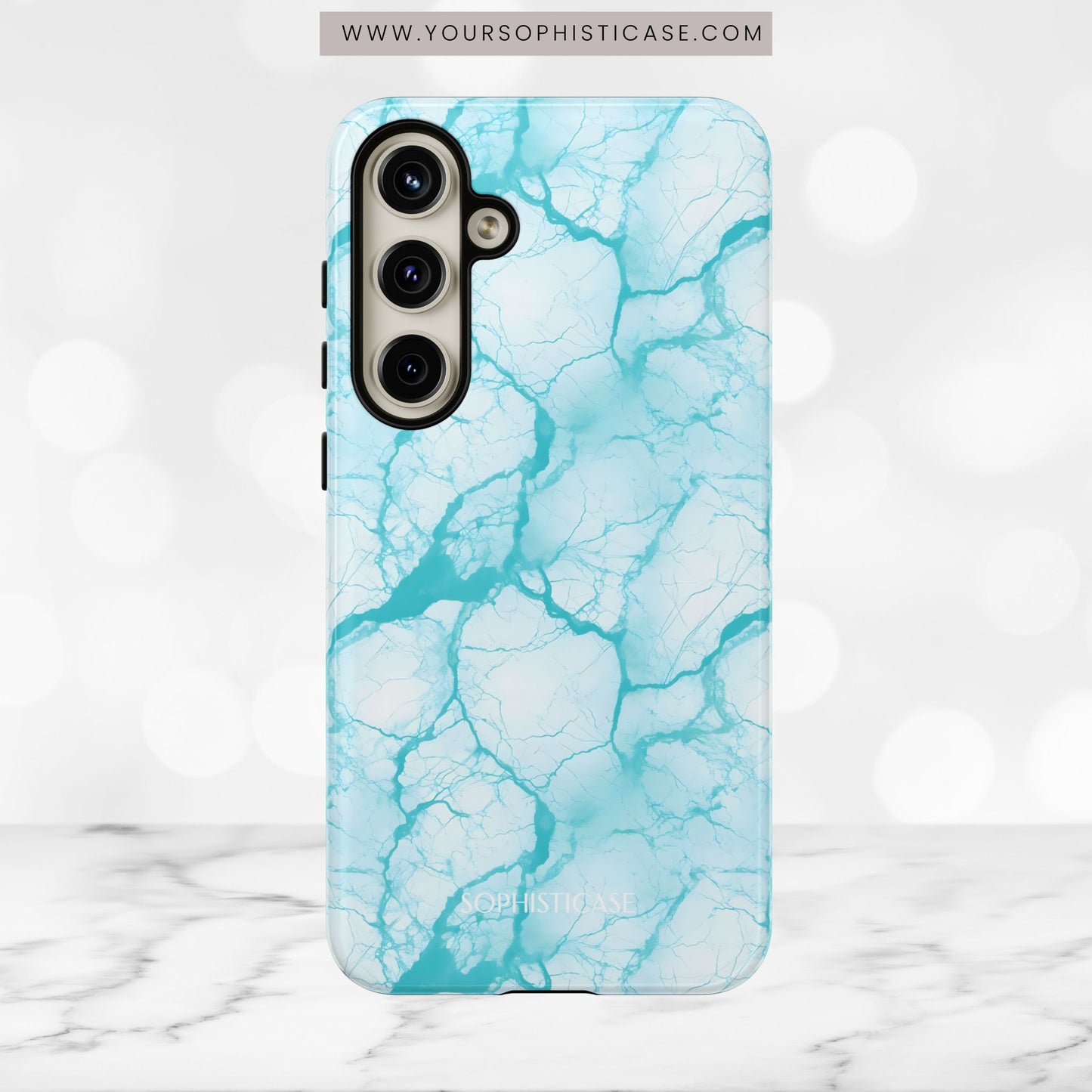 Marble Opulence in Aqua - Tough Phone Case