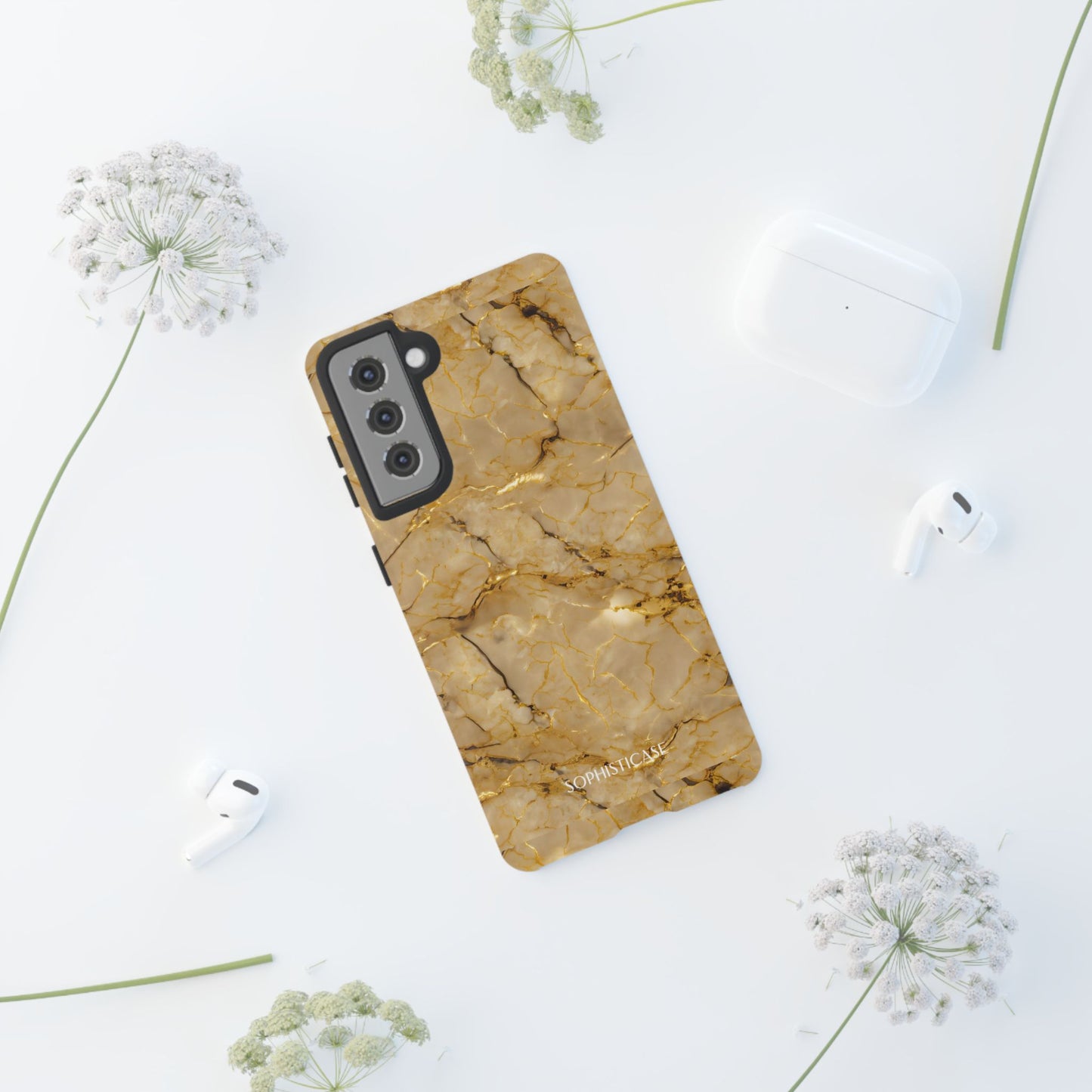 Marble Opulence in Gold - iPhone Case, Samsung Galaxy Case, Google Pixel Case