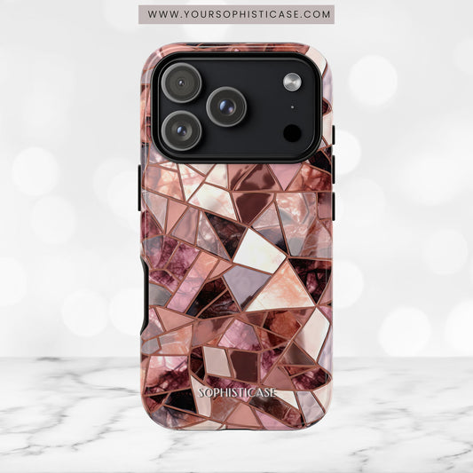 Rose' Runway in Merlot Mosaic - Tough Phone Case
