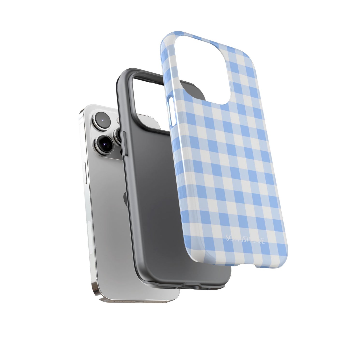 Gingham in Blue - Tough Phone Case