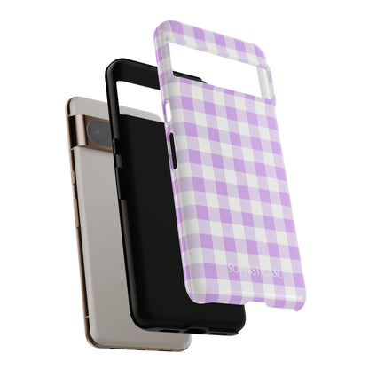 Gingham in Purple - Tough Phone Case for Google Pixel