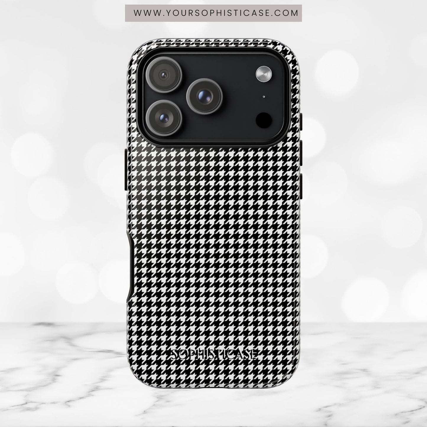 Houndstooth in Black - iPhone Case, Samsung Galaxy Case, Google Pixel Case