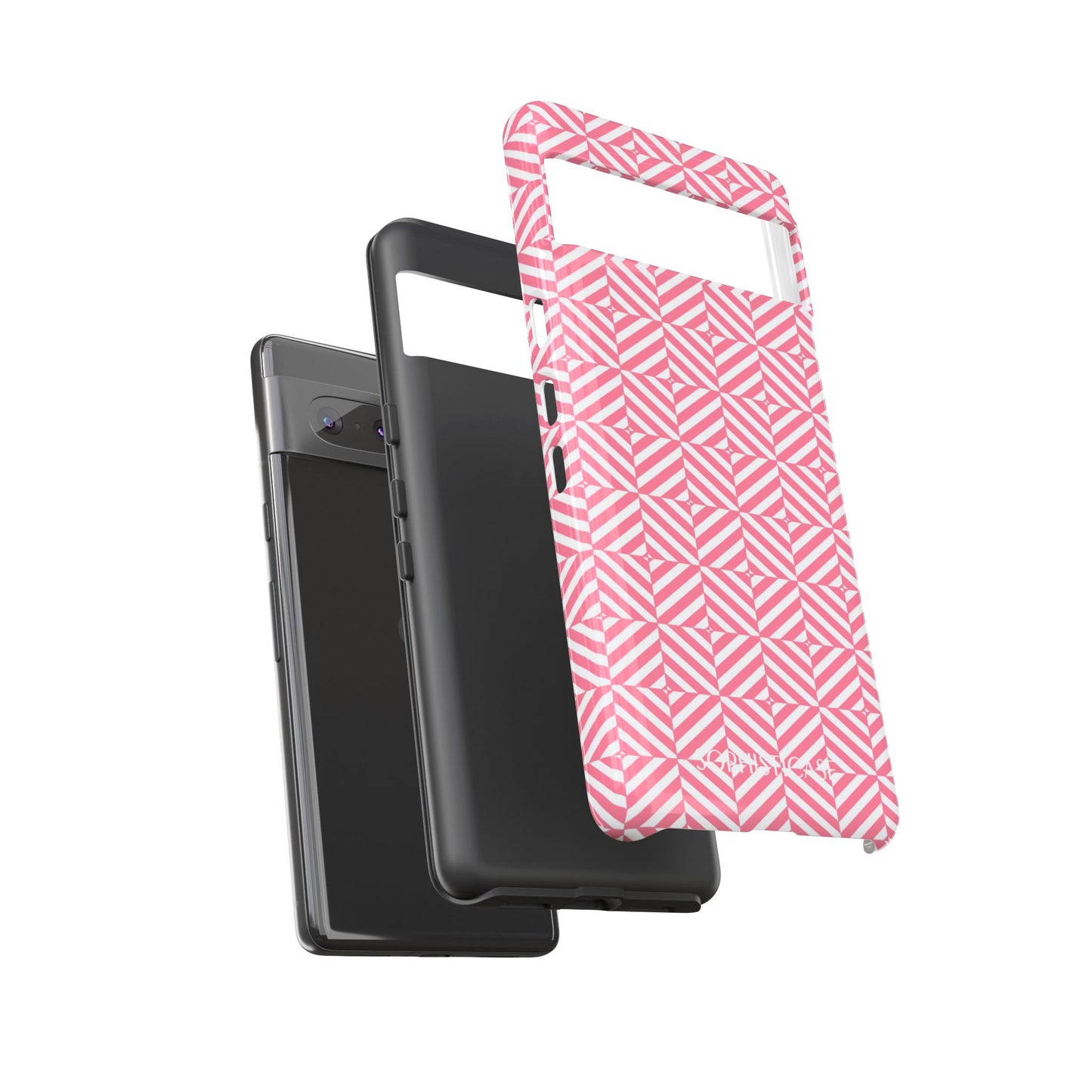 Illusions in Salmon - Dual Layer Shockproof Phone Case for iPhone, Google Pixel and Samsung Galaxy