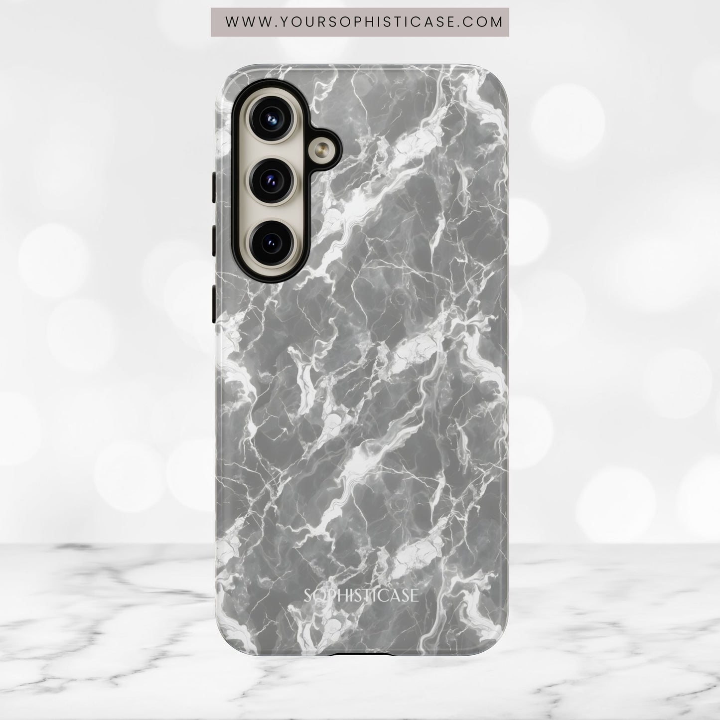 Marble Crush in Charcoal Grey - iPhone Case, Samsung Galaxy Case, Google Pixel Case