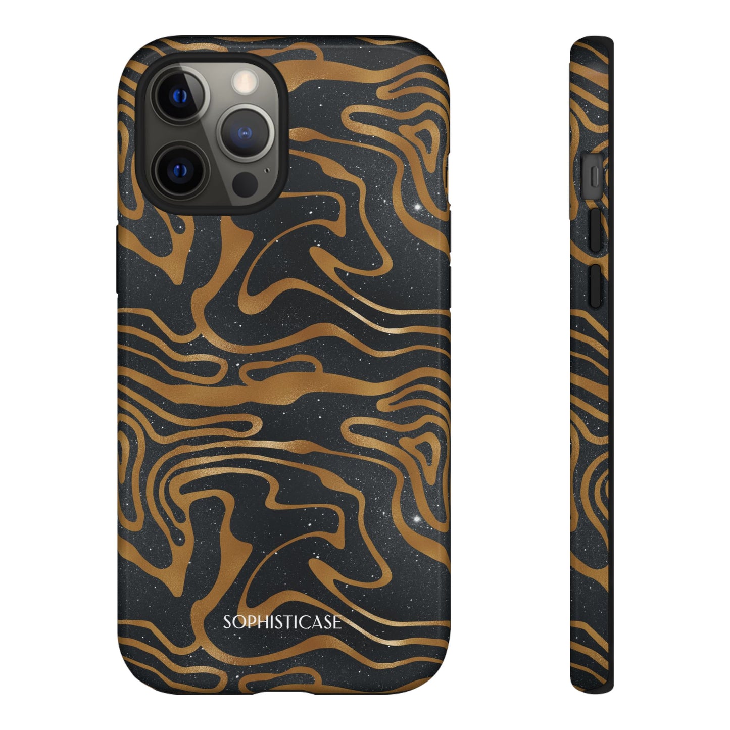 Cosmic Gold in Black - iPhone Case, Samsung Galaxy Case, Google Pixel Case